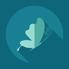 Flat modern design with shadow icons butterfly