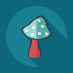 Flat modern design with shadow icons mushroom
