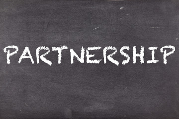 Fototapeta premium Partnership, concept on school blackboard or chalkboard