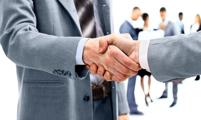 Business handshake and business people