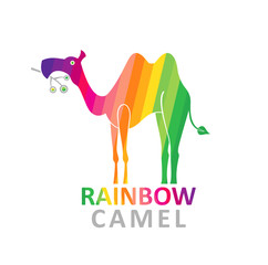 Camel color rainbow - styled silhouette image. 