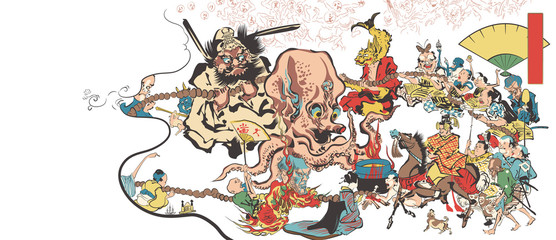 3 352 Edo Japan Illustration Wall Murals Canvas Prints Stickers Wallsheaven
