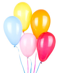 Colorful Birthday Balloons on a White Background