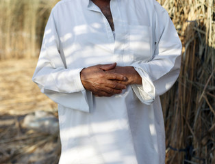 Egyptian man wearing galabya