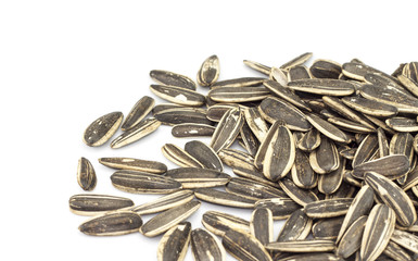 sunflower seeds isolated on white background.