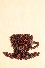 Coffee cup made from roasted beans