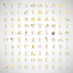 Santa Claus Icons And Christmas Elements Set - Vector Illustration, Graphic Design. For Web, Websites, Print, Presentation Templates, Mobile Applications And Promotional Materials 
