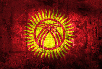 Obraz na płótnie Canvas Grunge Kyrgyzstan Flag 