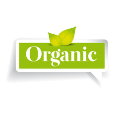 Organic label vector green