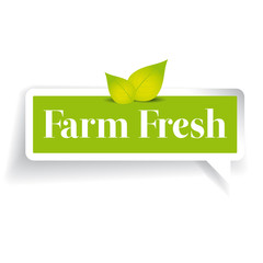 Farm Fresh label vector green