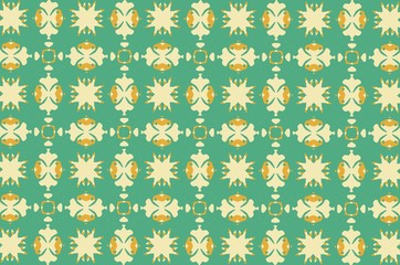 Орнамент с узорами зелёного,горчичного и пастельного цветов. 9
