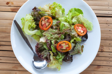 Fresh vegetable salad with tomato