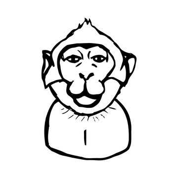 Monkey head (abstraction) - sad