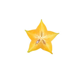 Fototapeta premium carambola, star fruit isolated on white background