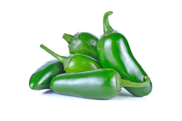 hot green pepper on white background