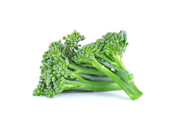 Broccolini baby broccoli on white background