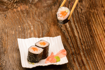 Traditional japanese food sushi
