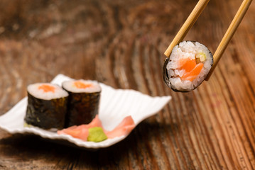 Traditional japanese food sushi
