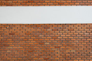 design of brick wall background with cement white line