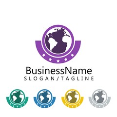 earth vector logo icon