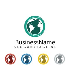 earth vector logo icon