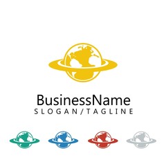 Naklejka premium earth vector logo icon