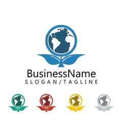 earth vector logo icon