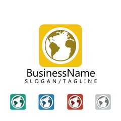 earth vector logo icon