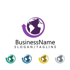 earth vector logo icon