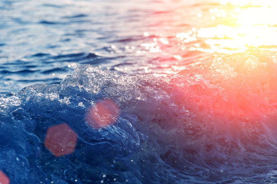 Restless water. Waves. Tur- bulent the sea