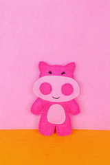 Handmade felt Christmas hippo 