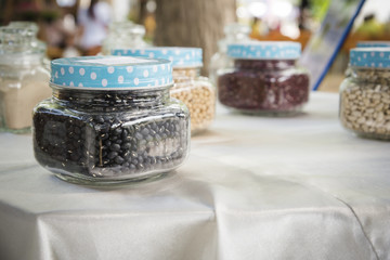 Black beans in bottle