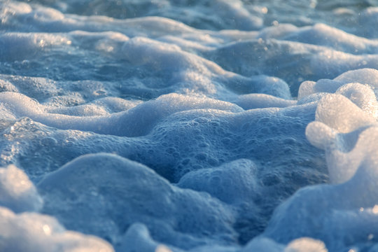 Restless water. Waves. Tur- bulent the sea