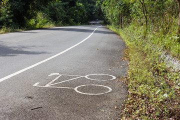 Bicycle symbol on street