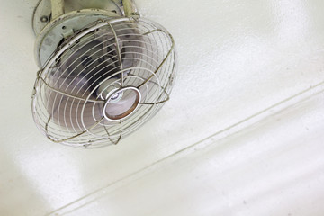 Old Electrical Fan Set Beneath Ceiling