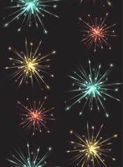 Seamless texture with colorful fireworks 