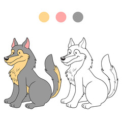 Fototapeta premium Coloring book (wolf)