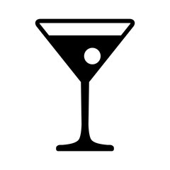 Martini cocktail with flat icon for apps and website