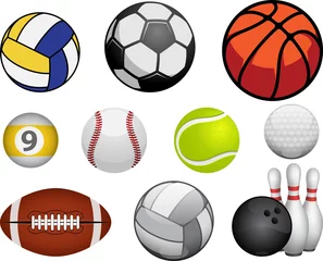 Photo sur Plexiglas Sports de balle Set of sport balls isolated on white background
