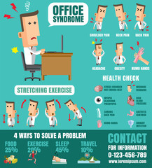 Office syndrome Infographics. health concept. infographic elemen