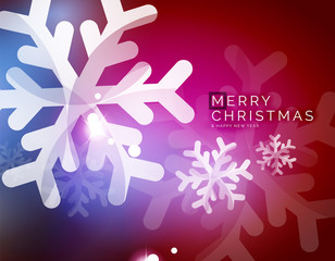 Vector Merry Christmas abstract background, snowflakes in the air