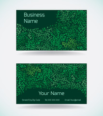 Business card template in green color.Vector illustration.