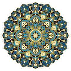 Mandala in blue tones.