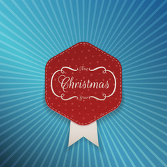 Christmas realistic red Emblem Template