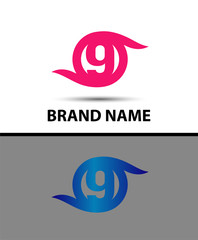 Vector sign spherical number 9
