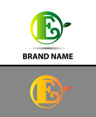 Leaf icon Logo Letter E
