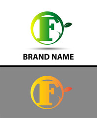 Leaf icon Logo Letter F
