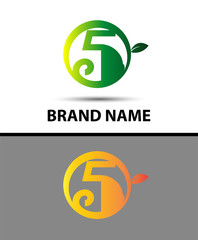 Vector sign Eco number five logo
