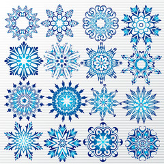 Vector snowflakes set