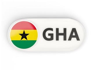 Round icon with flag of ghana